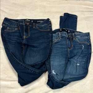 Blue Skinny Jeans with Distressed Details